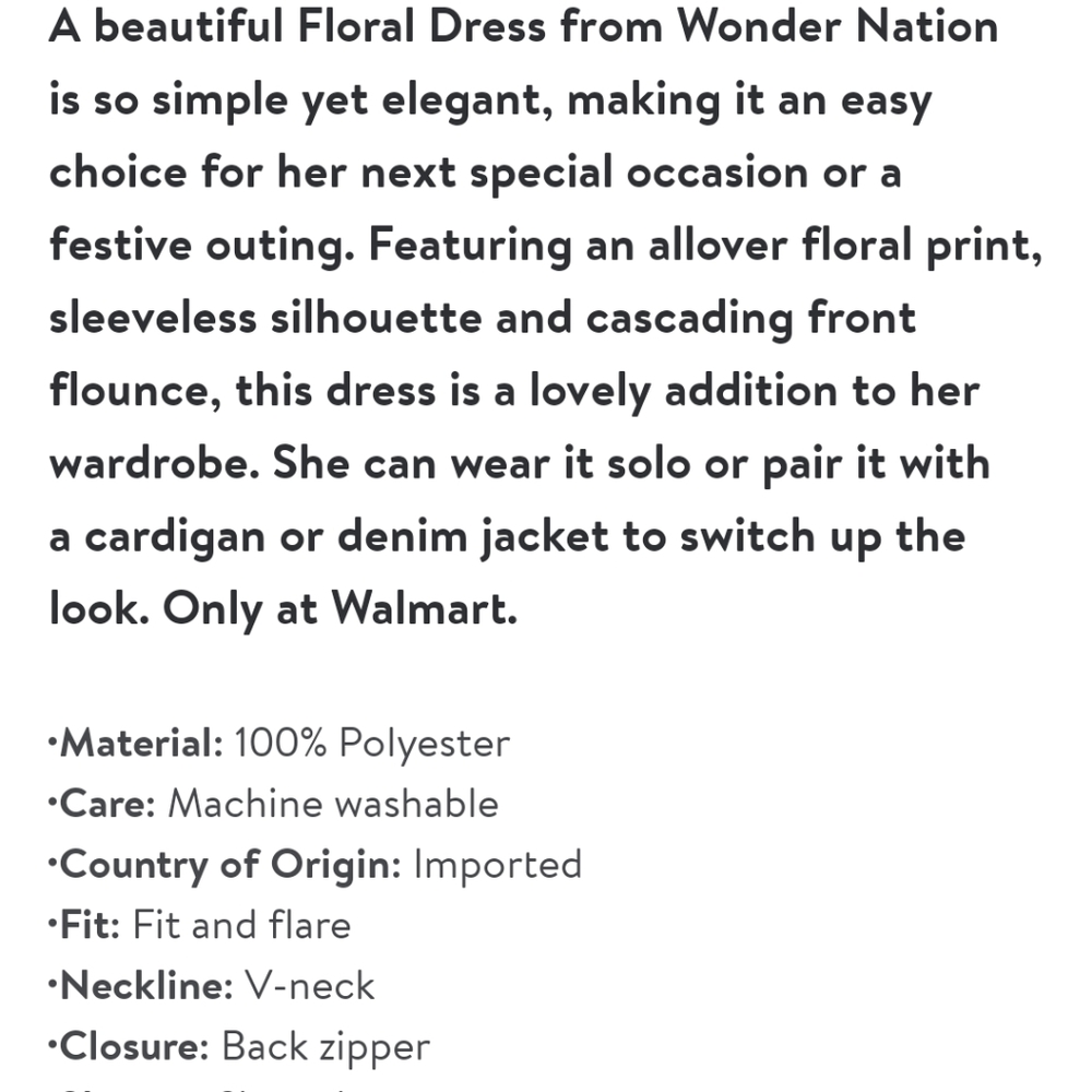 NWT Girls Floral Dress - Picture 5 of 5